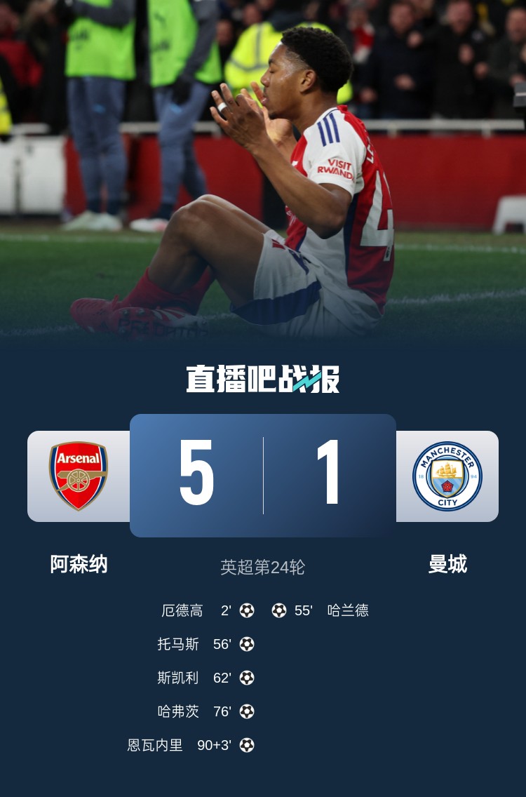  硬氣槍手無畏強(qiáng)敵！阿森納本賽季5-1碾壓曼城，3-0完勝皇馬