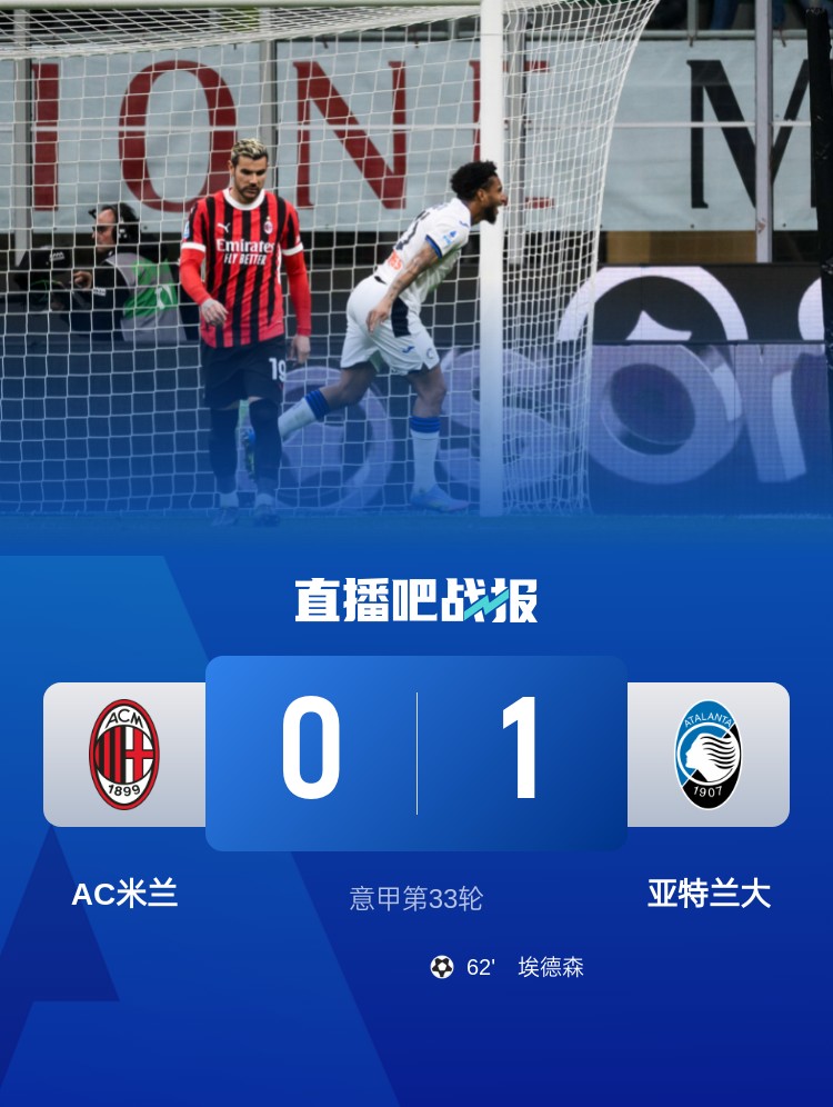  米蘭雙雄本輪均0-1輸球，周中意杯半決賽次回合再對決